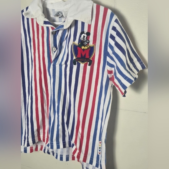 Vintage 90's Boy's/Kid's Disney Mickey & Co Striped Polo Shirt, Size 5/6 - Picture 3 of 4